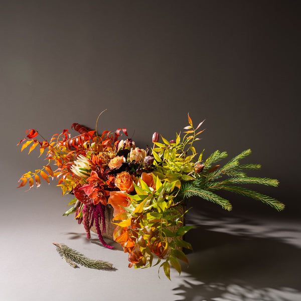 Low & Lush Centerpiece in textured container