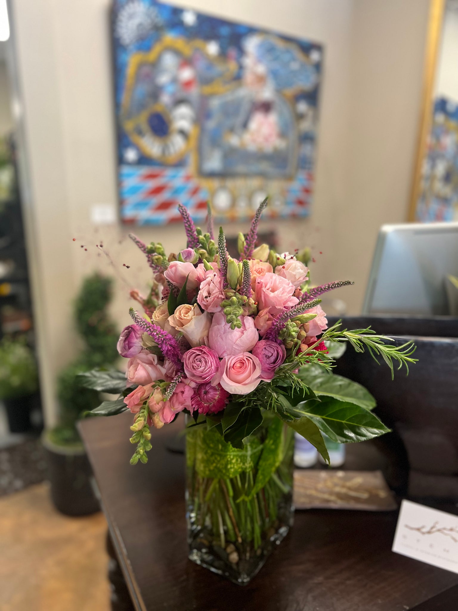 Classic Collection: hand-tied bouquet wrapped in leaves