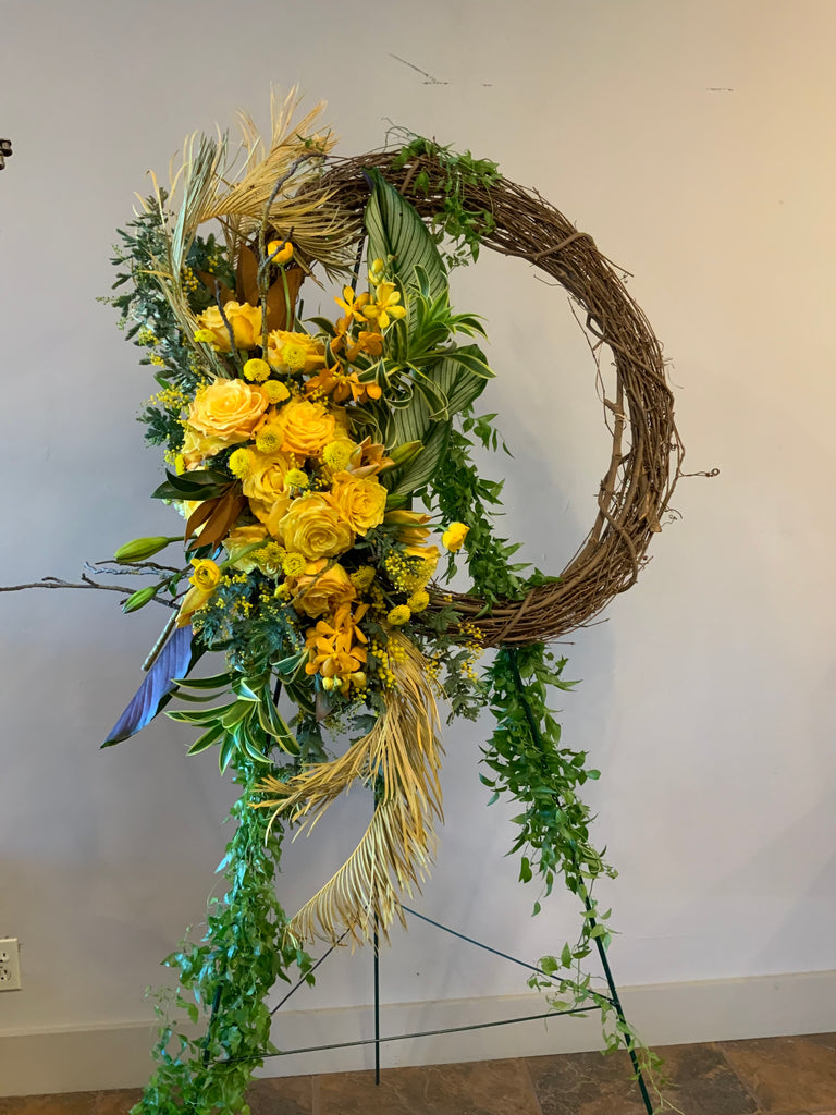Open Grapevine Wreath with dry props
