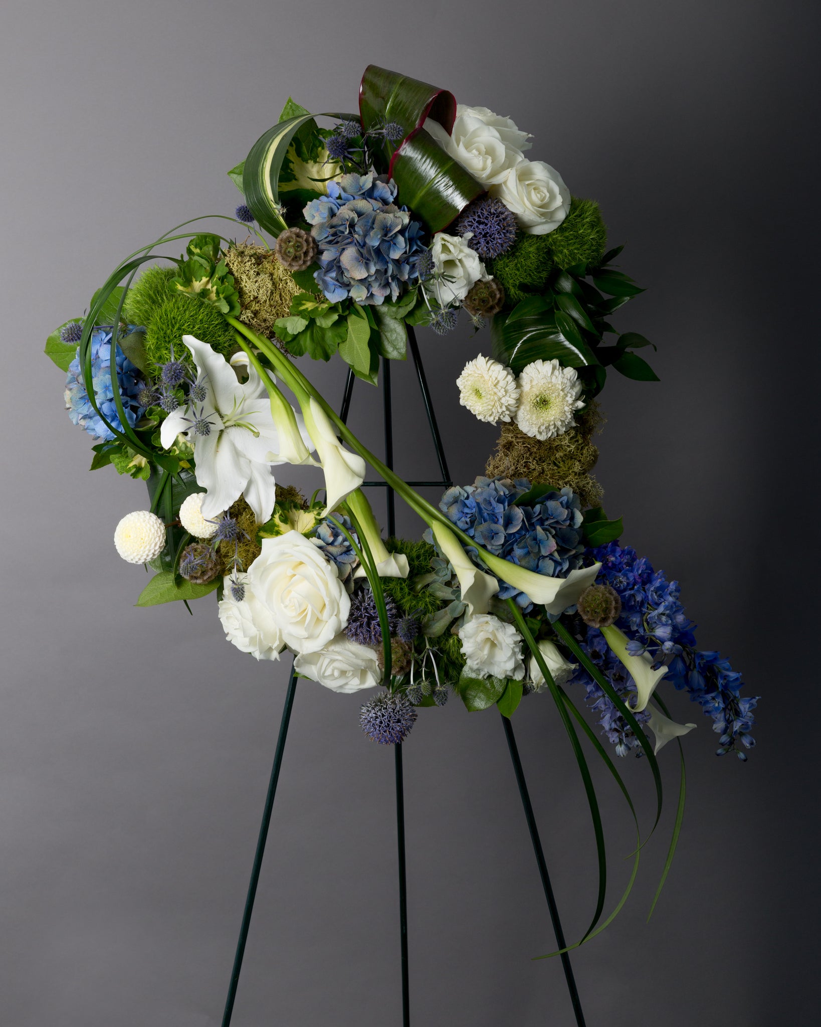 Reclined Heart with Patches of foliage & flowers