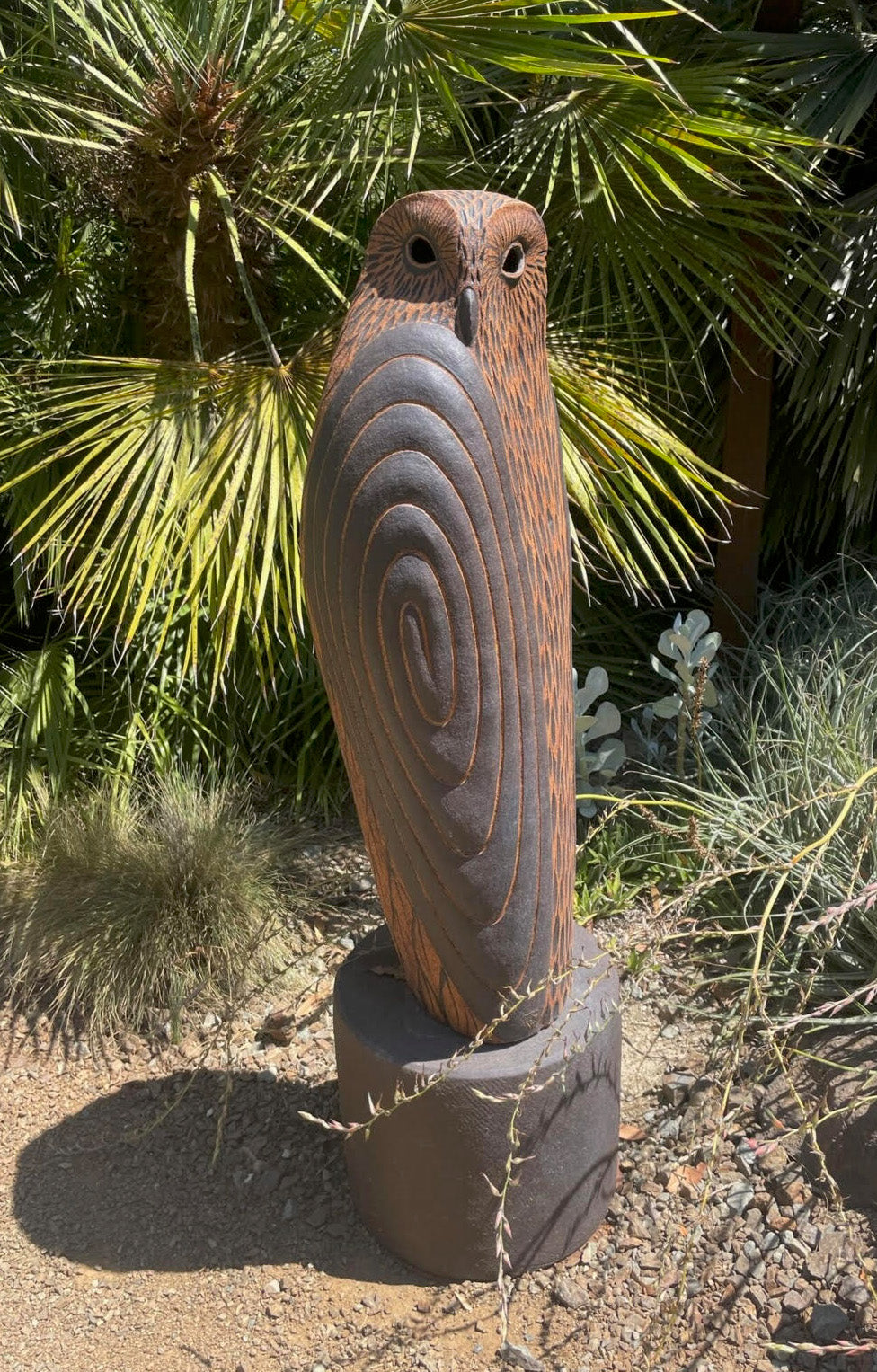 Large Owl with Pedestal approximately 54" x 18" x 18"